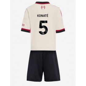 Dětské fotbalový komplet Liverpool Ibrahima Konate #5 Venkovní košile 2025-26 Krátkým Rukávem